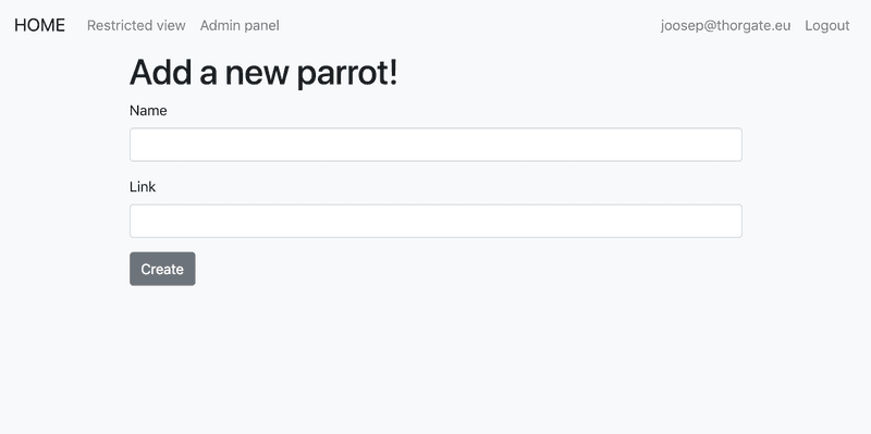 Create parrot form