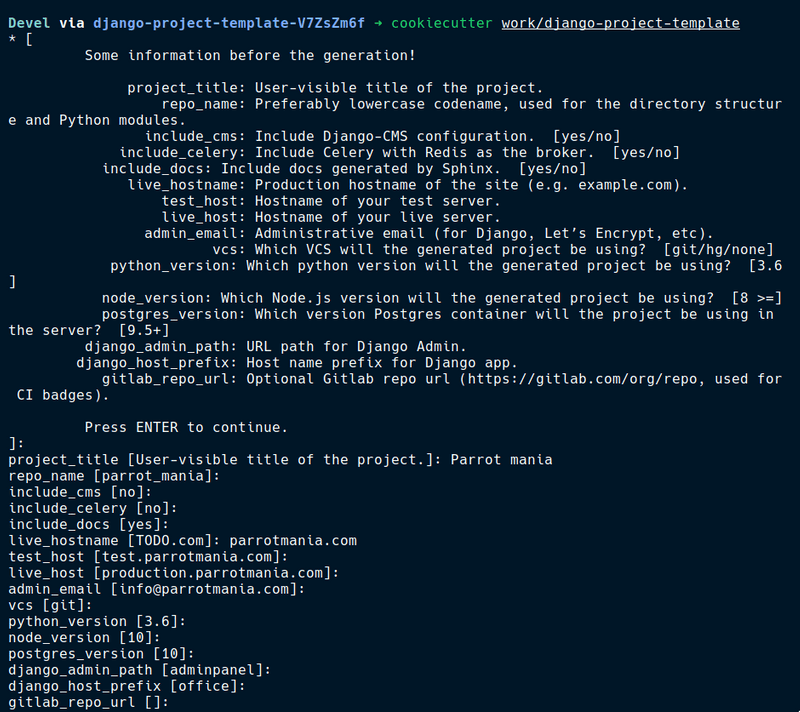 generating the project