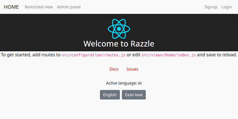 landing page
